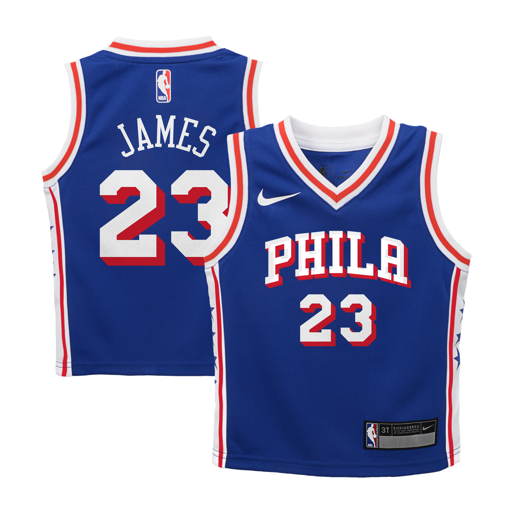 Preschool Philadelphia 76ers LeBron James Nike Royal Swingman Swingman Jersey - Icon Edition product image 1, provided for