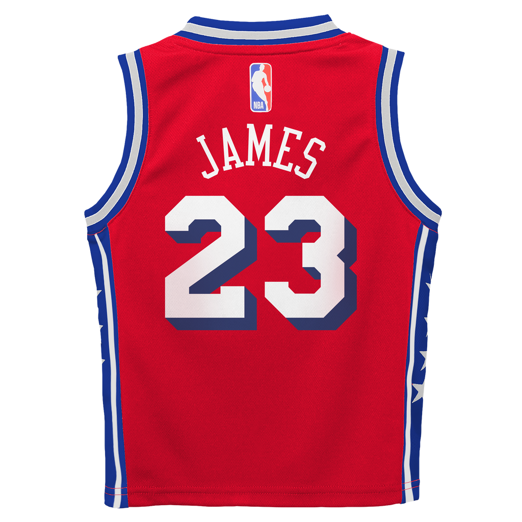 Toddler Philadelphia 76ers LeBron James Jordan Brand Red Swingman Jersey - Statement Edition product image 4, provided for