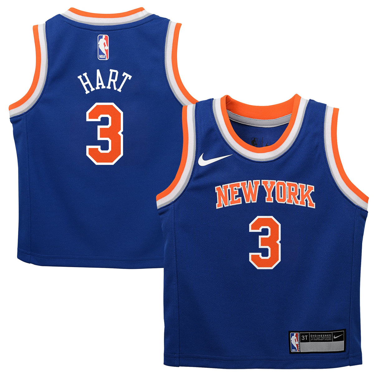Toddler New York Knicks Josh Hart Nike Blue Replica Swingman Jersey - Icon Edition product image 2, provided for visual