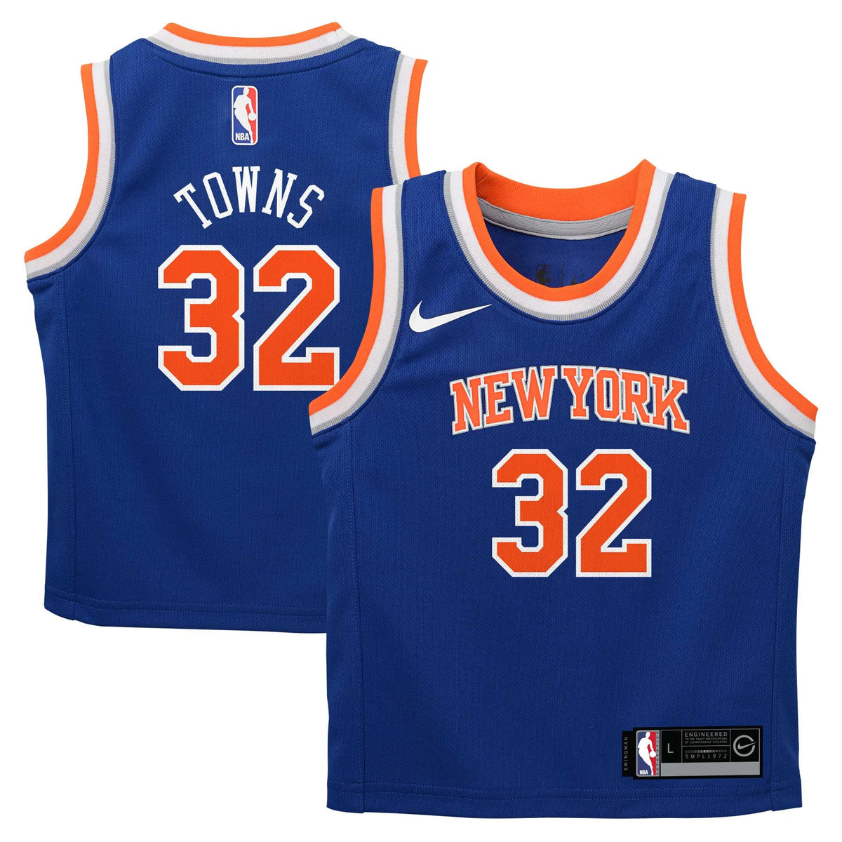 Toddler New York Knicks Karl-Anthony Towns Nike Blue Replica Swingman Jersey - Icon Edition product image 1, provided for