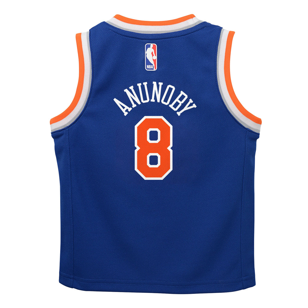 Toddler New York Knicks OG Anunoby Nike Blue Swingman Swingman Jersey - Icon Edition product image 4, provided for visual