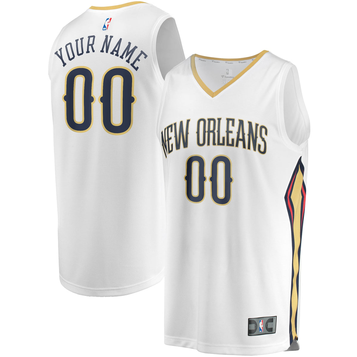 Unisex New Orleans Pelicans Fanatics White Custom Fast Break Jersey - Association Edition product image 1, provided for