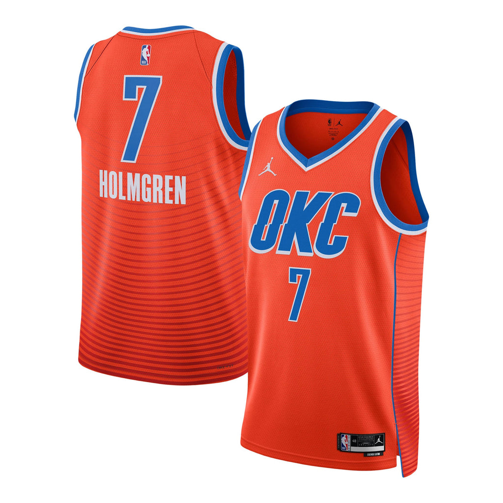 Unisex Oklahoma City Thunder Chet Holmgren Jordan Brand Orange Swingman Jersey - Statement Edition product image 2, provided