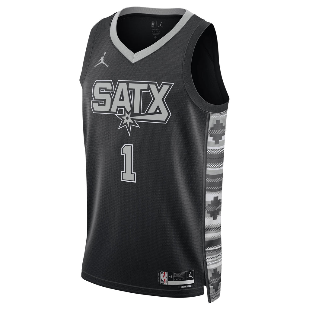 Unisex San Antonio Spurs Victor Wembanyama Jordan Brand Black Swingman Jersey - Statement Edition product image 3, provided