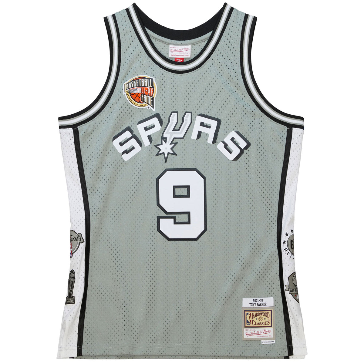 Unisex San Antonio Spurs Tony Parker Mitchell & Ness Gray Hall of Fame Class of 2023 Throwback Swingman Jersey product image