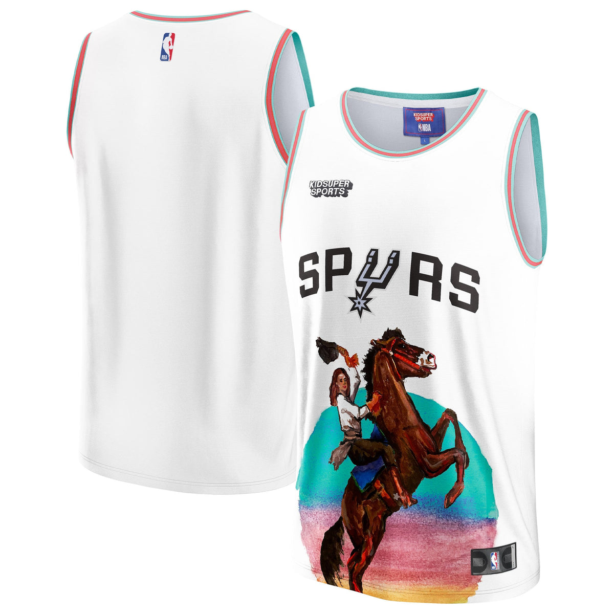 Unisex San Antonio Spurs NBA & KidSuper Studios by Fanatics White Hometown Jersey product image 1, provided for visual