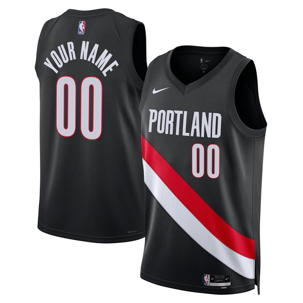 Unisex Portland Trail Blazers Nike Black Swingman Custom Jersey - Icon Edition product image 2, provided for visual