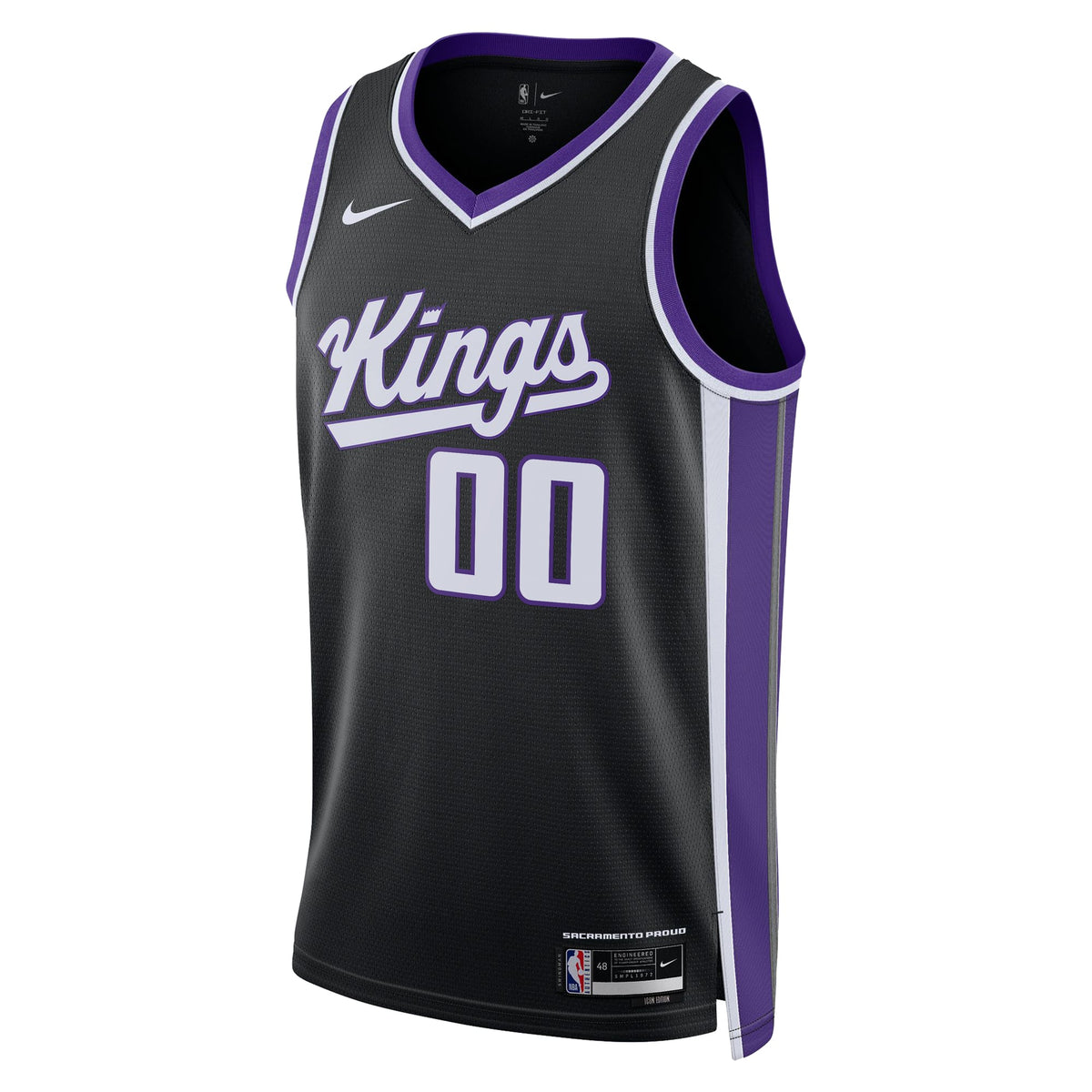 Unisex Sacramento Kings Nike Black Swingman Custom Jersey - Icon Edition product image 3, provided for visual reference and