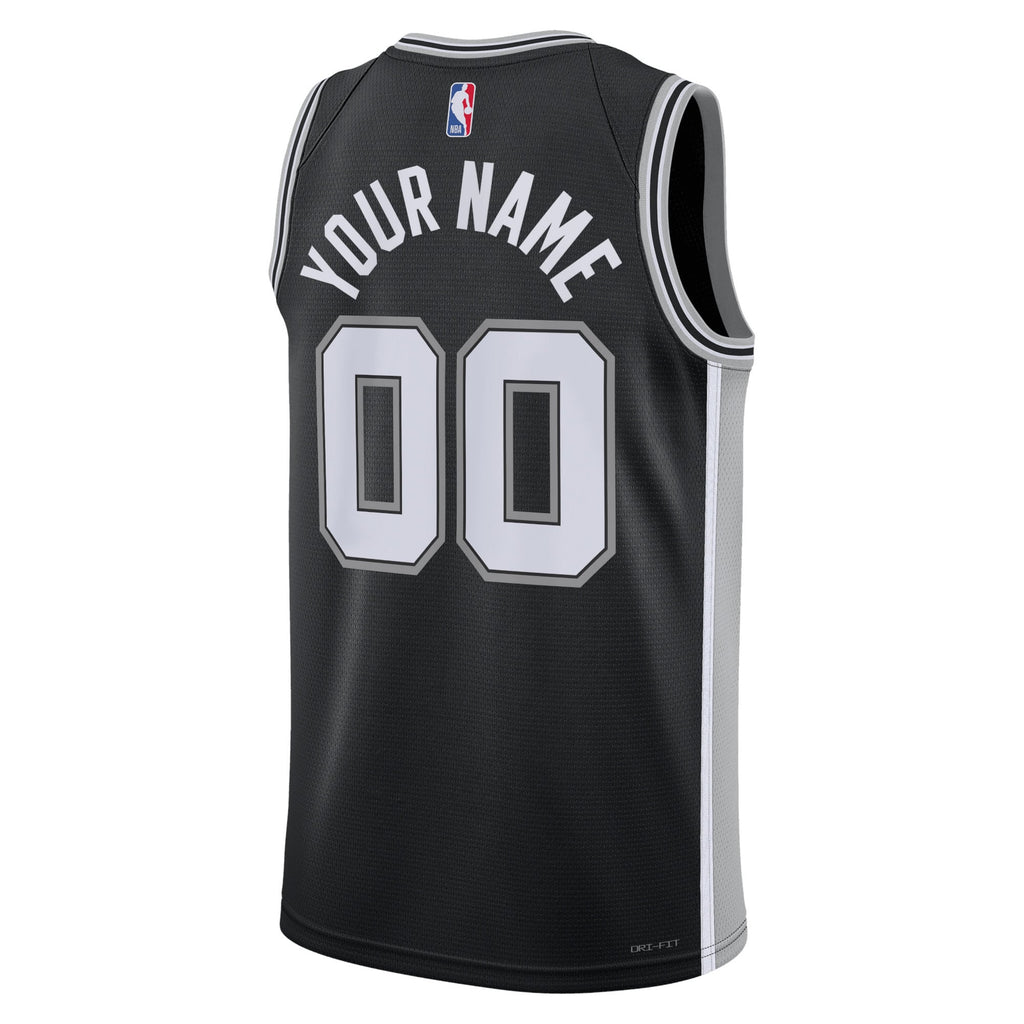 Unisex San Antonio Spurs Nike Black Swingman Custom Jersey - Icon Edition product image 4, provided for visual reference and