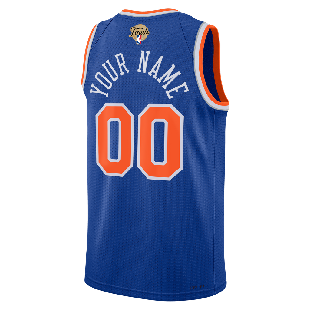 Unisex New York Knicks Nike Blue 2026 NBA Finals Patch Swingman Custom Jersey - Icon Edition product image 4, provided for