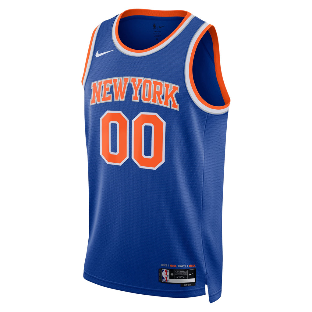 Unisex New York Knicks Nike Blue Swingman Custom Jersey - Icon Edition product image 3, provided for visual reference and