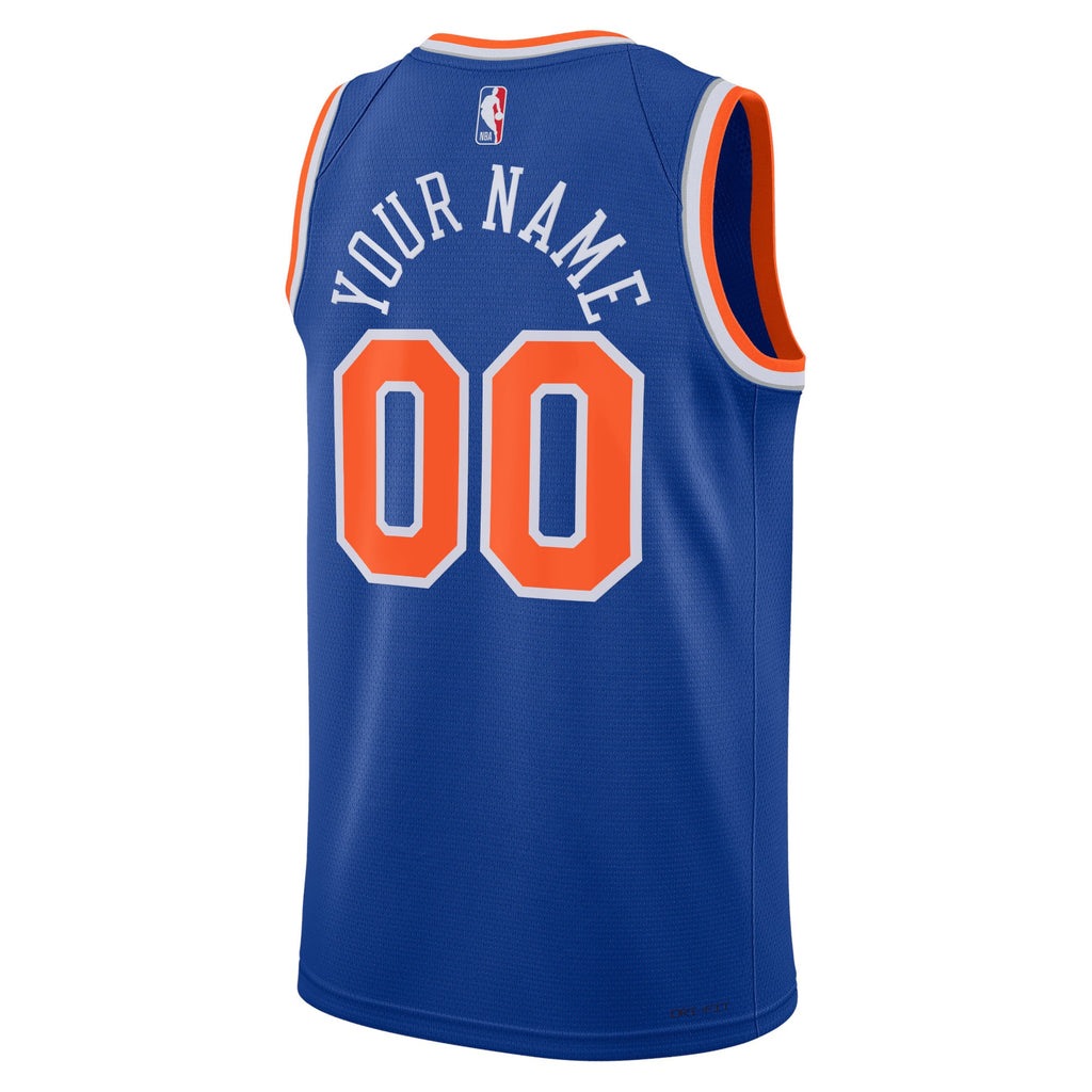 Unisex New York Knicks Nike Blue Swingman Custom Jersey - Icon Edition product image 4, provided for visual reference and