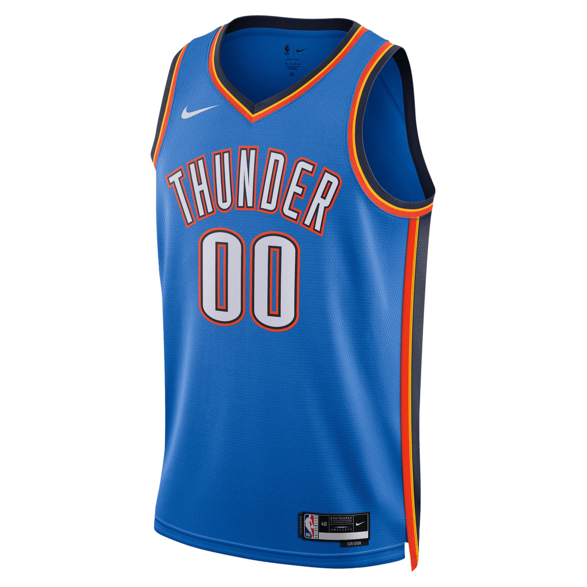 Unisex Oklahoma City Thunder Nike Blue Swingman Custom Jersey - Icon Edition product image 3, provided for visual reference