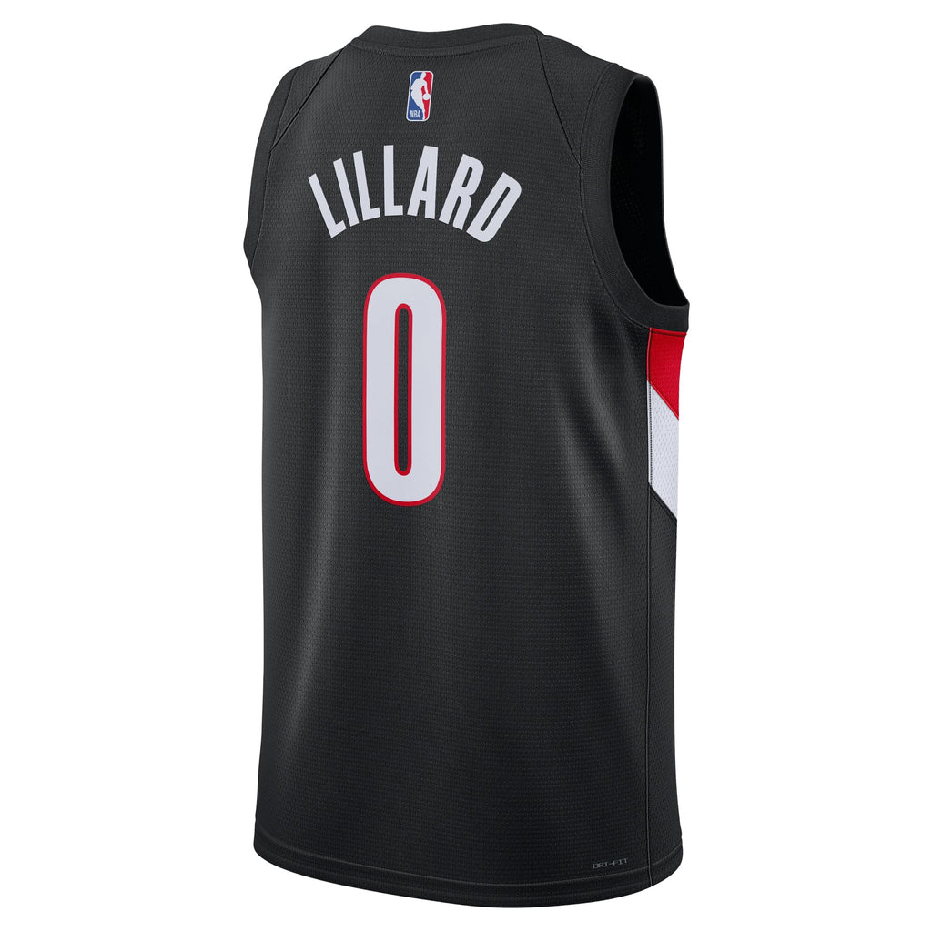 Unisex Portland Trail Blazers Damian Lillard Nike Black Swingman Player Jersey - Icon Edition product image 4, provided for