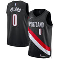 Unisex Portland Trail Blazers Damian Lillard Nike Black Swingman Player Jersey - Icon Edition product image 1, provided for