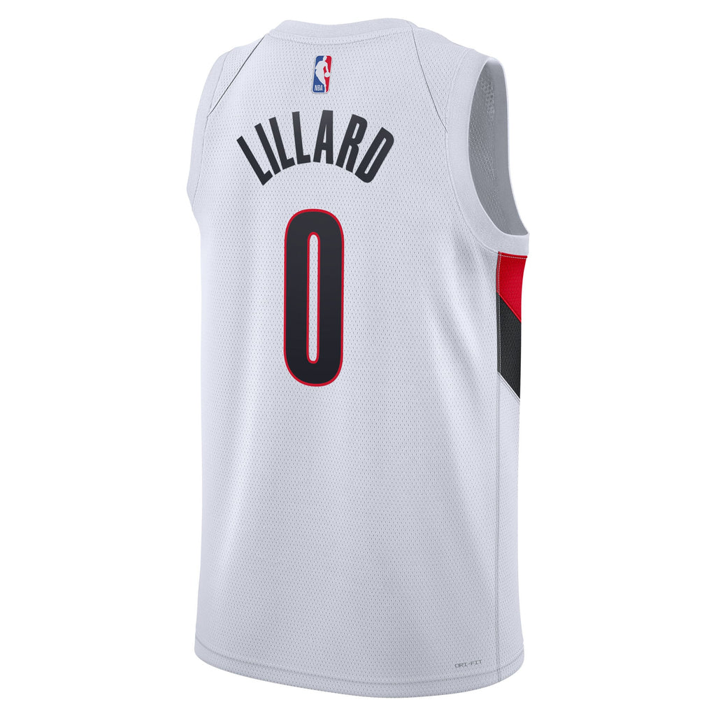 Unisex Portland Trail Blazers Damian Lillard Nike White Swingman Jersey - Association Edition product image 4, provided for