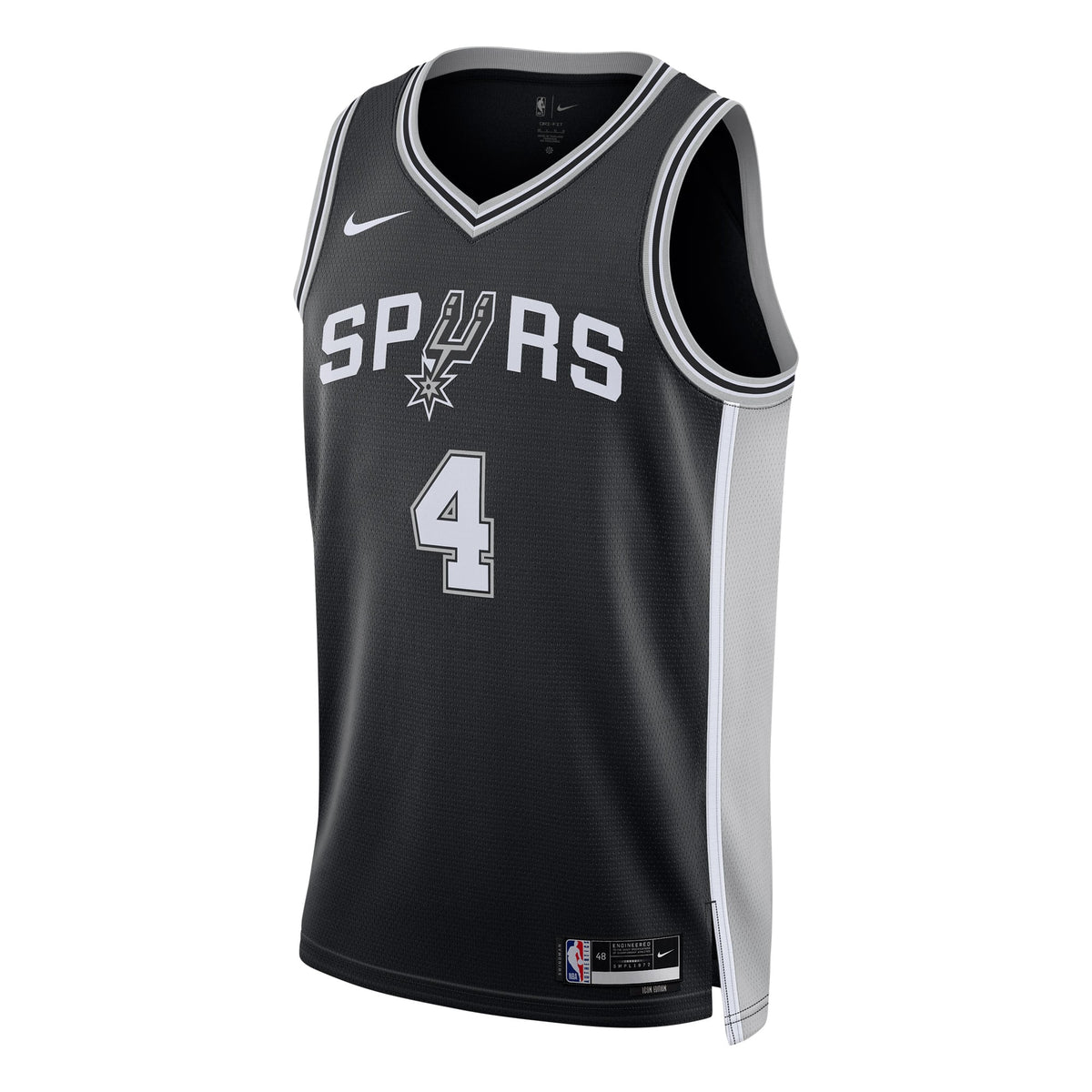 Unisex San Antonio Spurs De'Aaron Fox Nike Black Swingman Player Jersey - Icon Edition product image 3, provided for visual