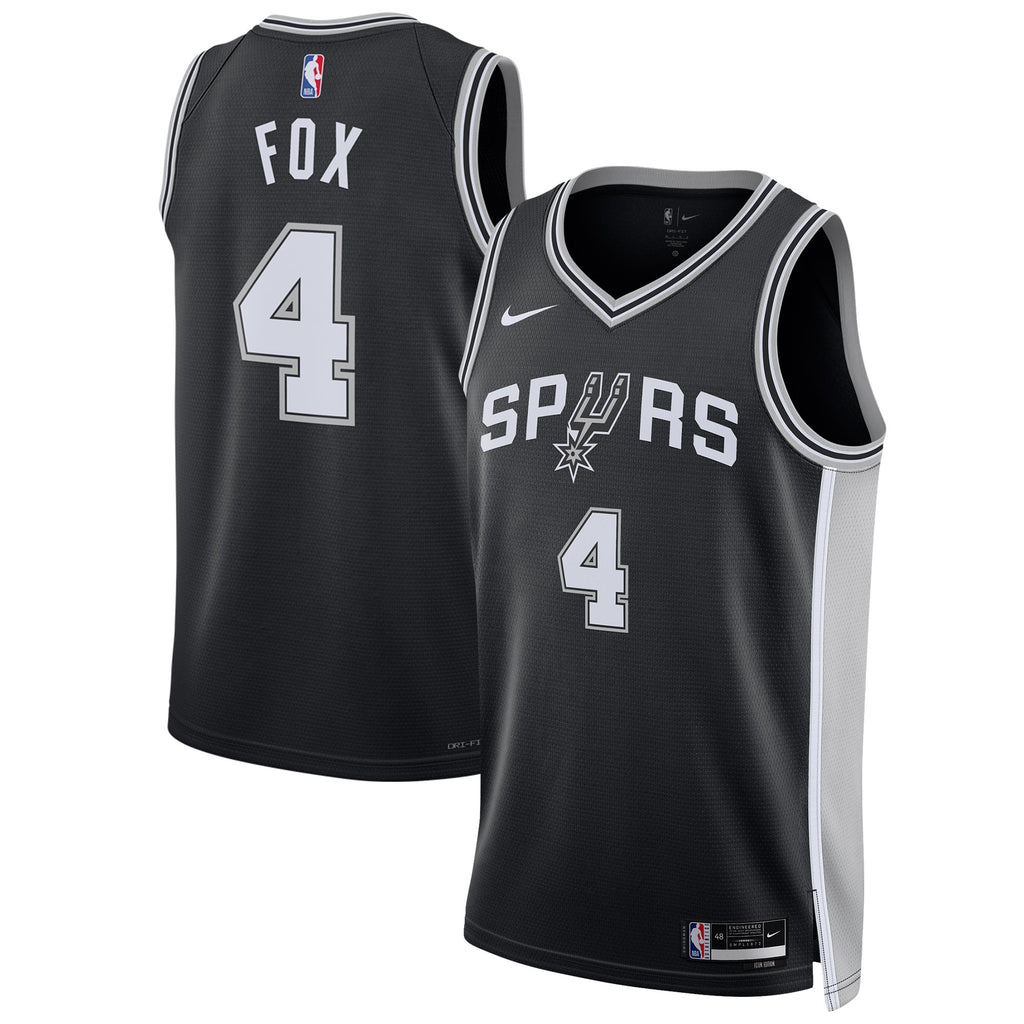 Unisex San Antonio Spurs De'Aaron Fox Nike Black Swingman Player Jersey - Icon Edition product image 1, provided for visual