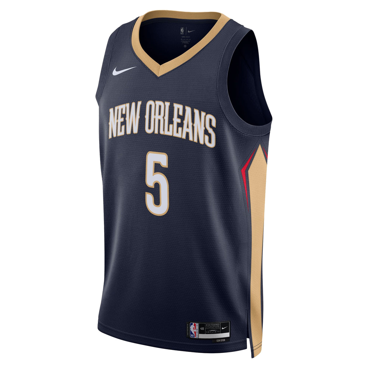 Unisex New Orleans Pelicans Dejounte Murray Nike Navy 2024 Offseason Addition Nike Swingman Jersey product image 3, provided