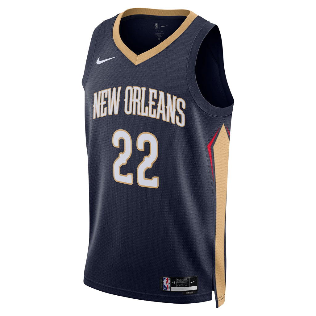 Unisex New Orleans Pelicans Derik Queen Nike Navy Swingman Jersey - Icon Edition product image 3, provided for visual