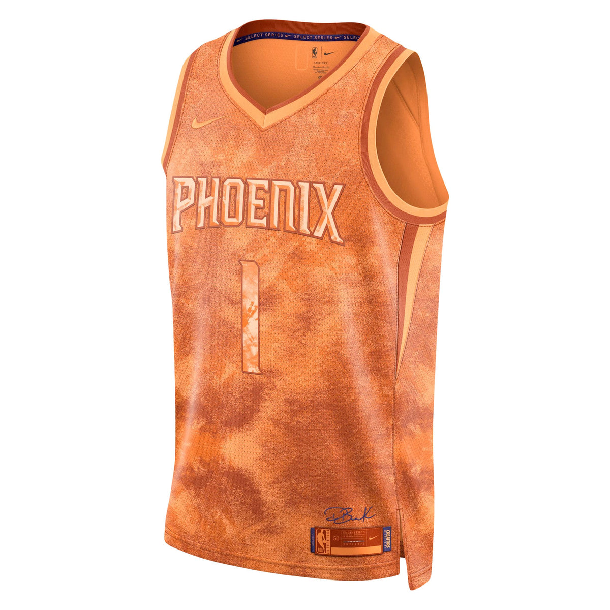 Unisex Phoenix Suns Devin Booker Nike Orange Select Series Swingman Jersey product image 3, provided for visual reference