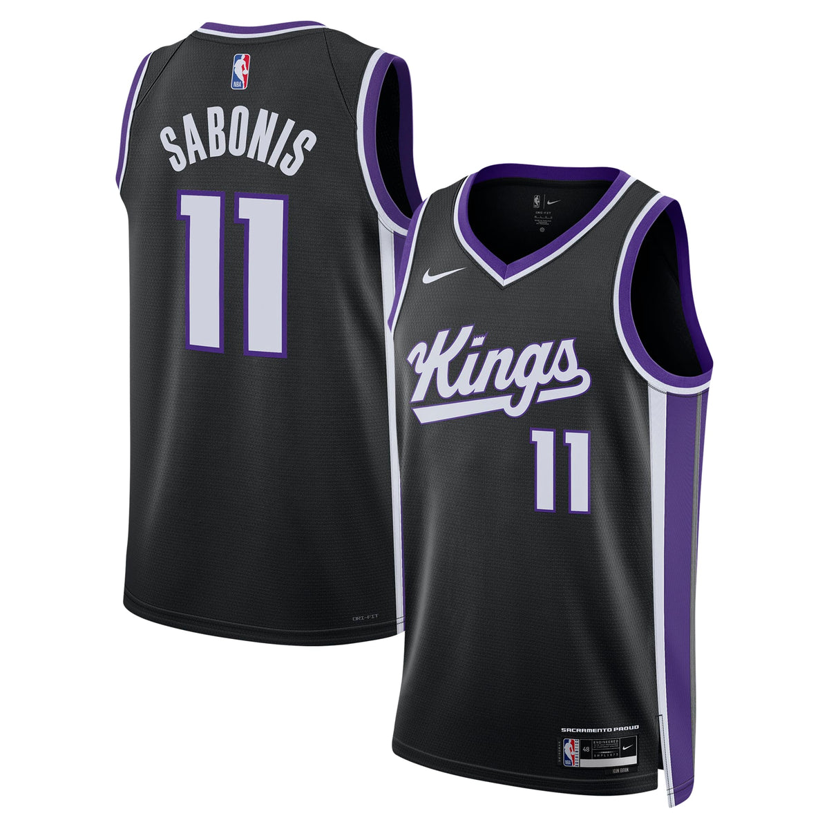 Unisex Sacramento Kings Domantas Sabonis Nike Black Swingman Player Jersey - Icon Edition product image 2, provided for