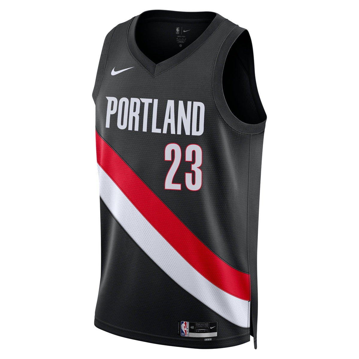 Unisex Portland Trail Blazers Donovan Clingan Nike Black Swingman Jersey - Icon Edition product image 3, provided for visual