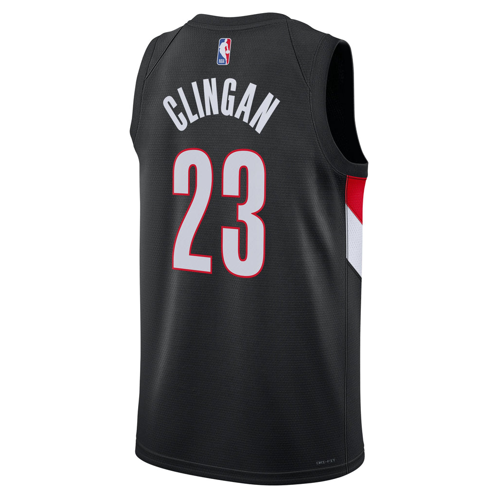 Unisex Portland Trail Blazers Donovan Clingan Nike Black Swingman Jersey - Icon Edition product image 4, provided for visual