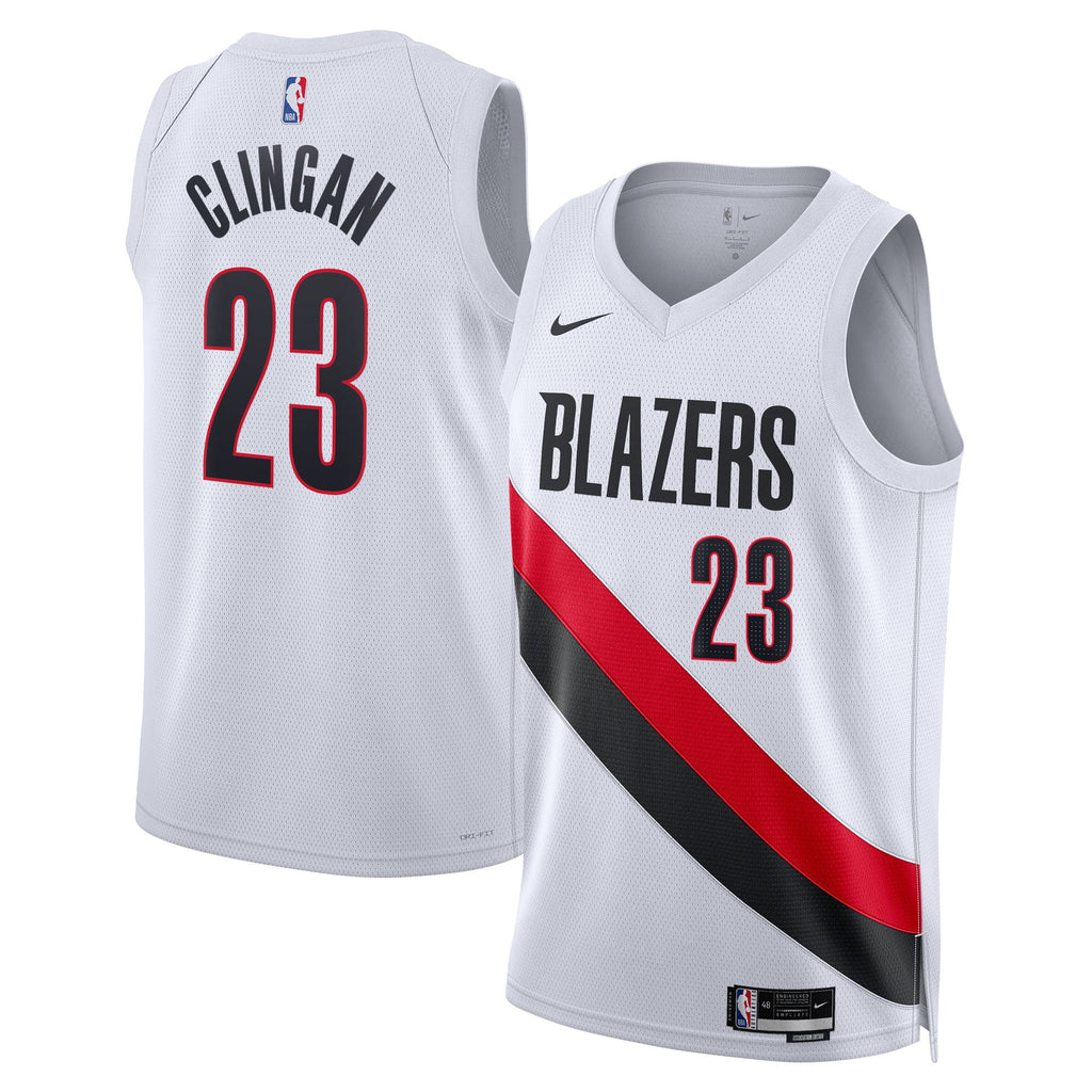 Unisex Portland Trail Blazers Donovan Clingan Nike White Swingman Jersey - Association Edition product image 2, provided for