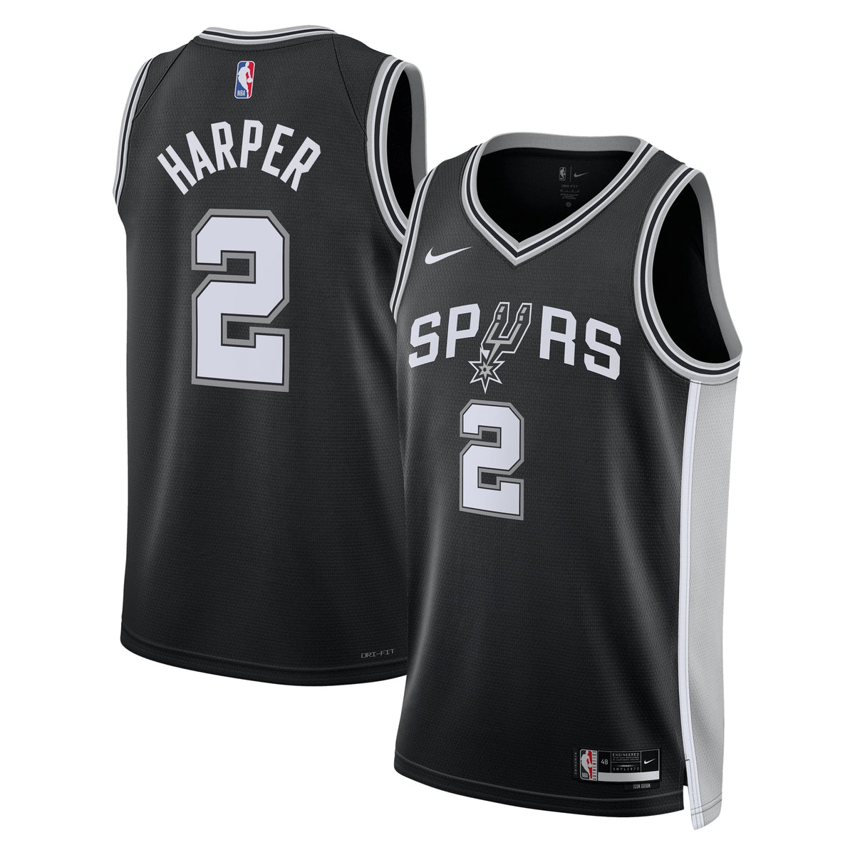 Unisex San Antonio Spurs Dylan Harper Nike Black 2025 NBA Draft First Round Pick Swingman Jersey - Icon Edition product