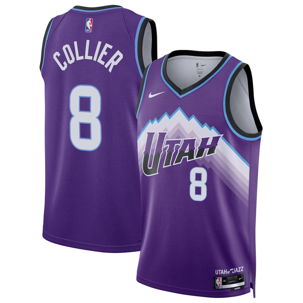 Unisex Utah Jazz Isaiah Collier Nike Purple Swingman Jersey - Icon Edition product image 2, provided for visual reference