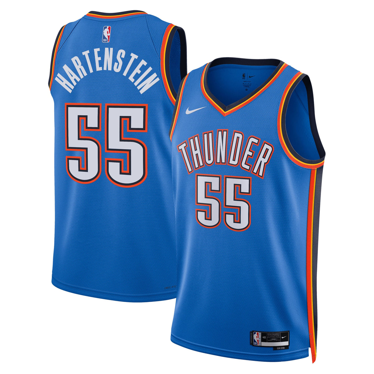 Unisex Oklahoma City Thunder Isaiah Hartenstein Nike Blue Swingman Jersey - Icon Edition product image 2, provided for