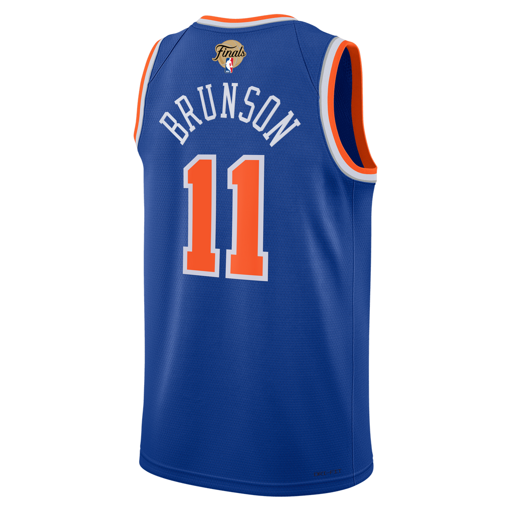 Unisex New York Knicks Jalen Brunson Nike Blue 2026 NBA Finals Patch Swingman Jersey - Icon Edition product image 4,