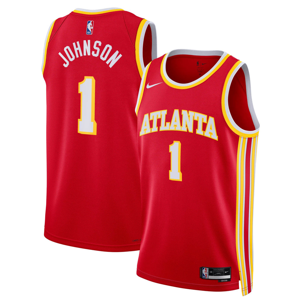 Unisex Atlanta Hawks Jalen Johnson Nike Red Swingman Jersey - Icon Edition product image 2, provided for visual reference
