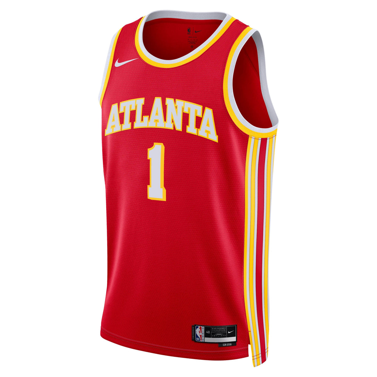 Unisex Atlanta Hawks Jalen Johnson Nike Red Swingman Jersey - Icon Edition product image 3, provided for visual reference