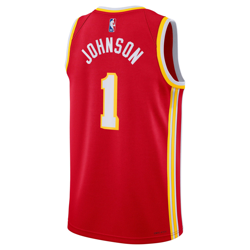 Unisex Atlanta Hawks Jalen Johnson Nike Red Swingman Jersey - Icon Edition product image 4, provided for visual reference