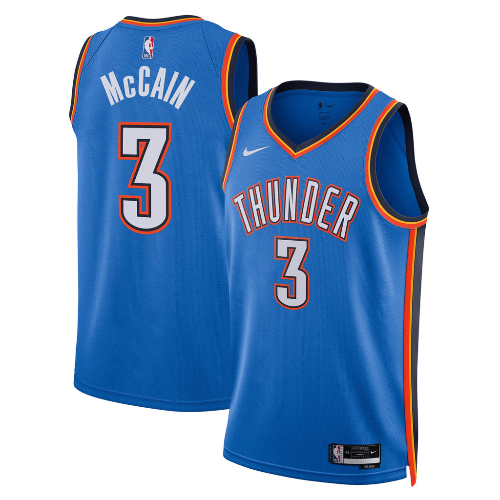 Unisex Oklahoma City Thunder Jared McCain Nike Blue Swingman Jersey - Icon Edition product image 2, provided for visual