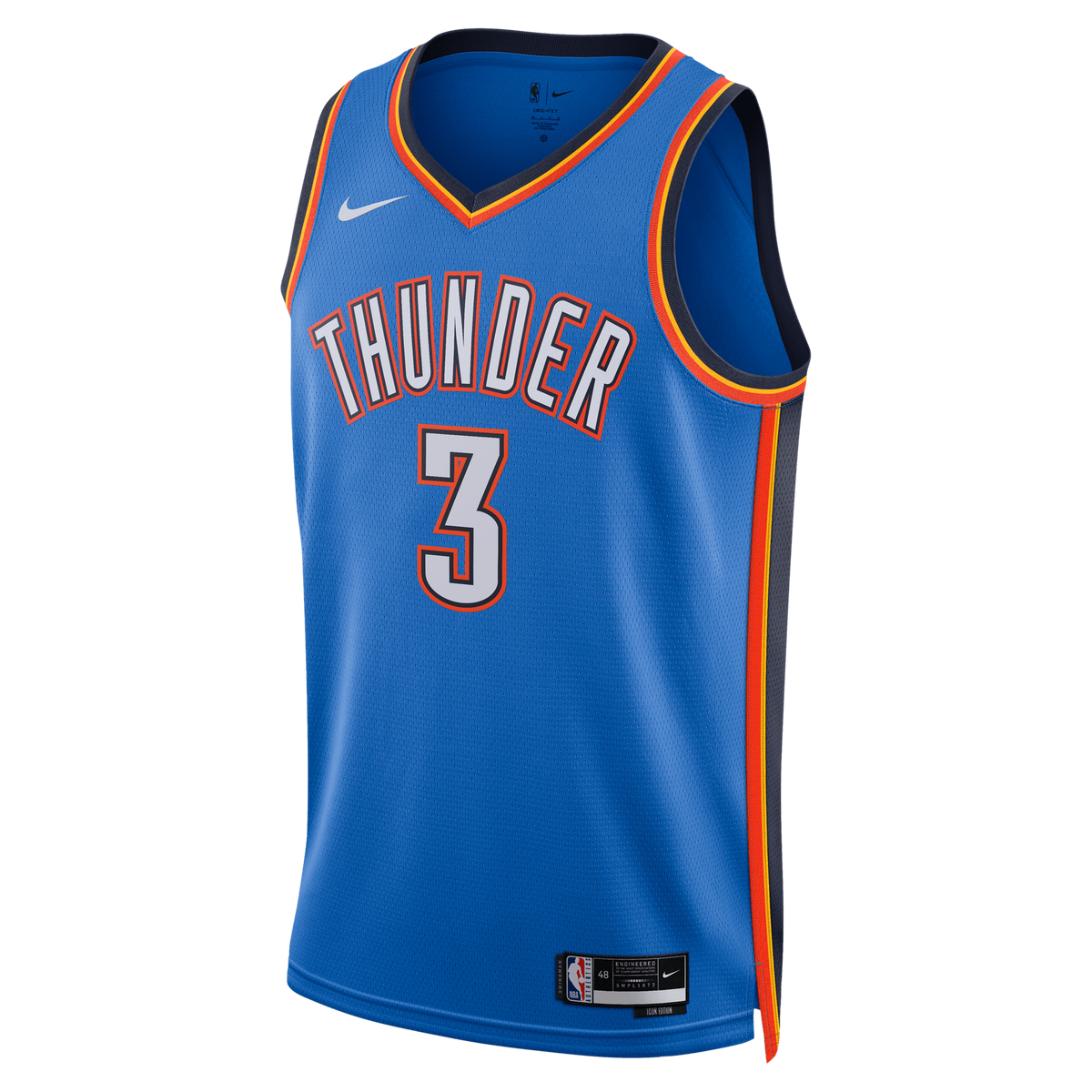 Unisex Oklahoma City Thunder Jared McCain Nike Blue Swingman Jersey - Icon Edition product image 3, provided for visual