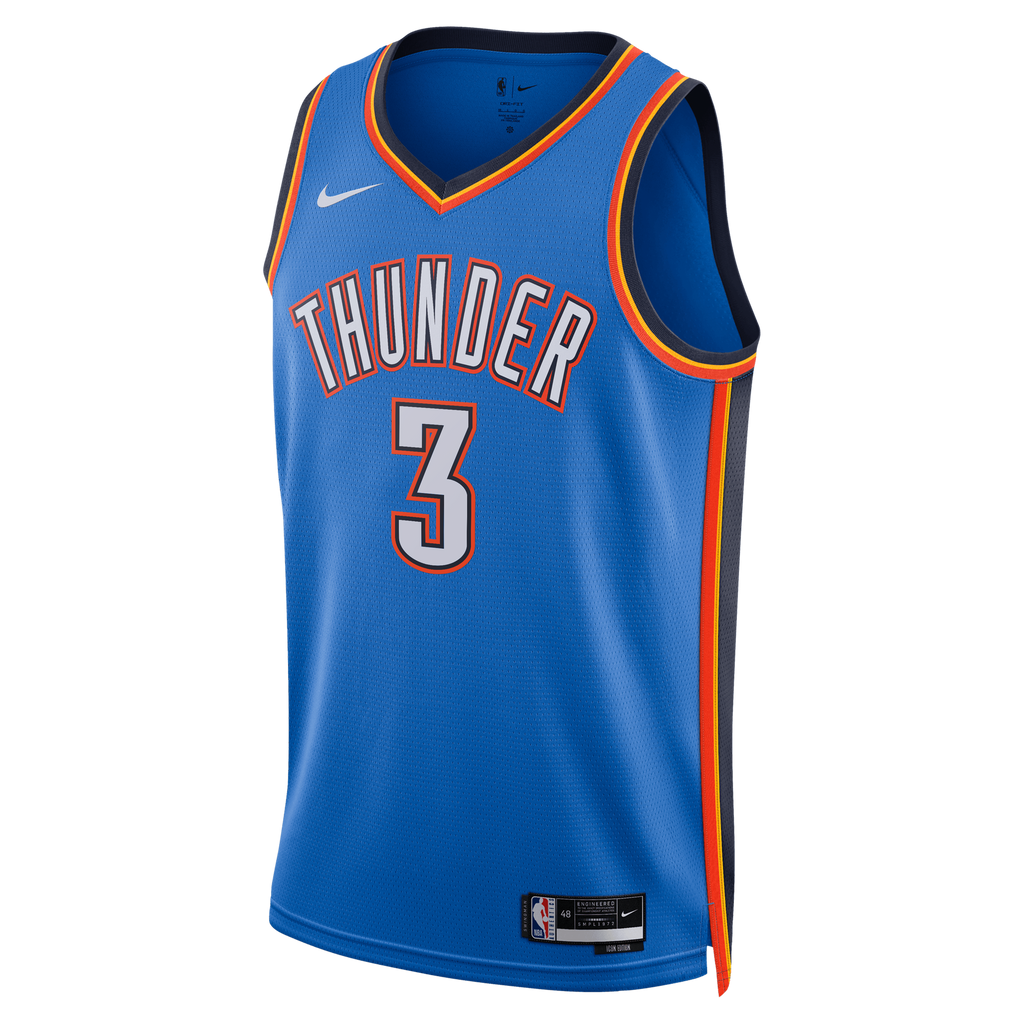 Unisex Oklahoma City Thunder Jared McCain Nike Blue Swingman Jersey - Icon Edition product image 3, provided for visual