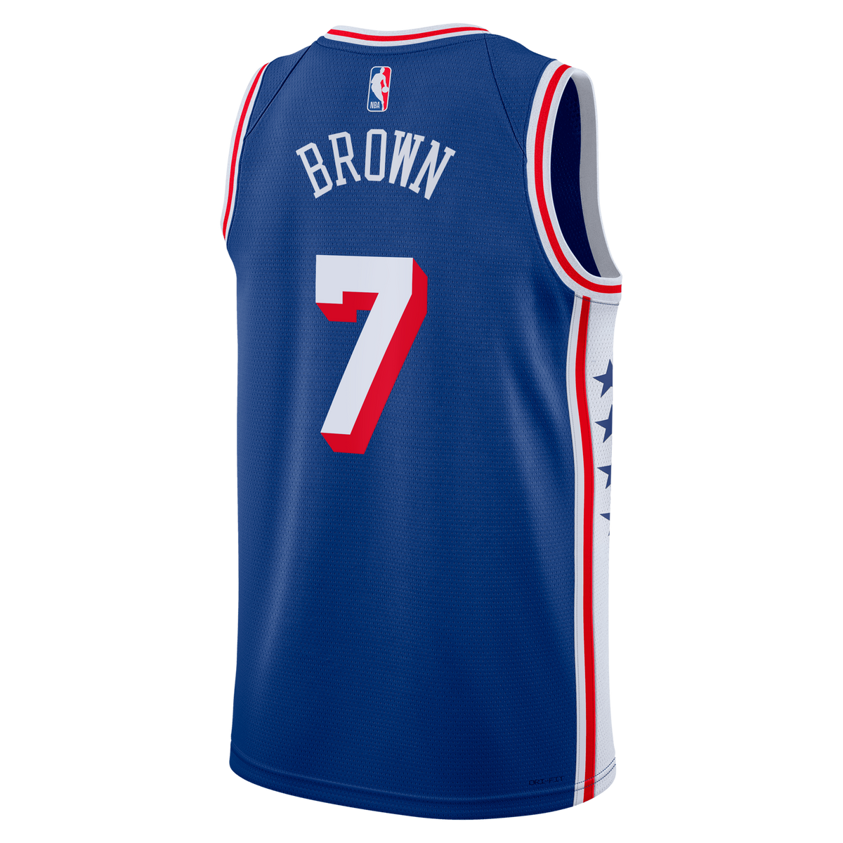 Unisex Philadelphia 76ers Jaylen Brown Nike Royal Swingman Jersey - Icon Edition product image 4, provided for visual