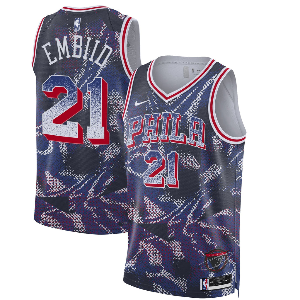 Unisex Philadelphia 76ers Joel Embiid Nike Navy 2025 Select Series Swingman Player Jersey product image 1, provided for