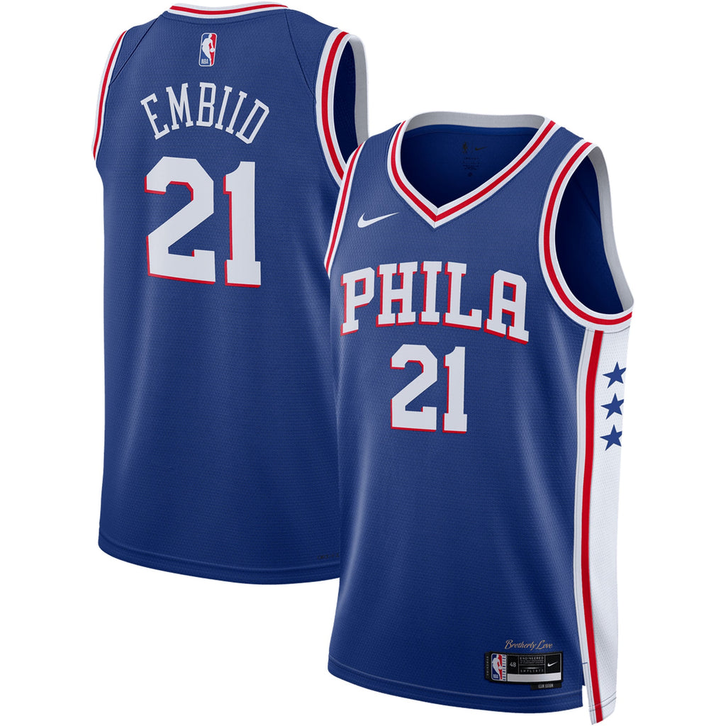 Unisex Philadelphia 76ers Joel Embiid Nike Royal Swingman Jersey - Icon Edition product image 2, provided for visual