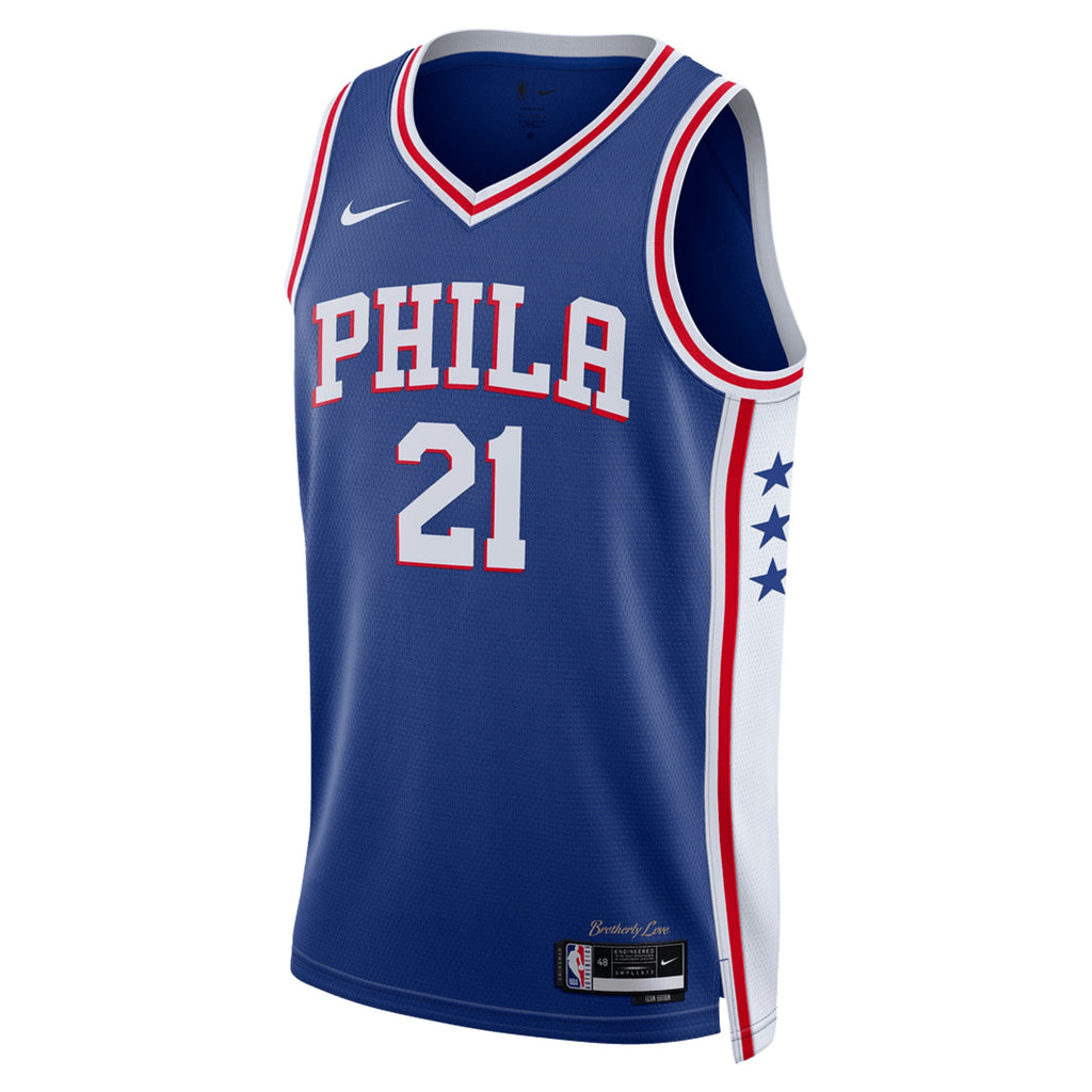 Unisex Philadelphia 76ers Joel Embiid Nike Royal Swingman Jersey - Icon Edition product image 3, provided for visual