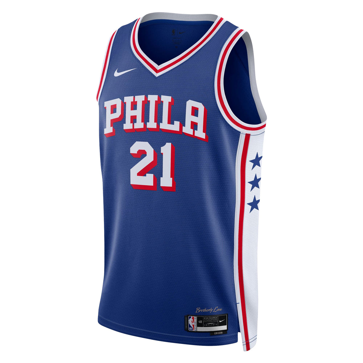 Unisex Philadelphia 76ers Joel Embiid Nike Royal Swingman Jersey - Icon Edition product image 3, provided for visual