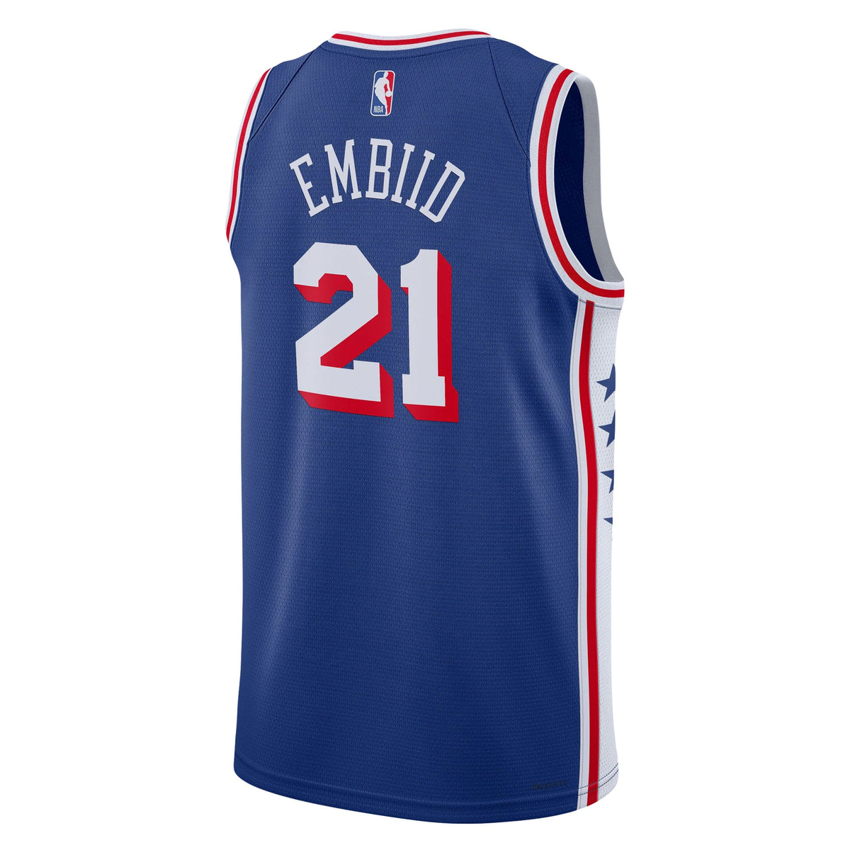 Unisex Philadelphia 76ers Joel Embiid Nike Royal Swingman Jersey - Icon Edition product image 4, provided for visual