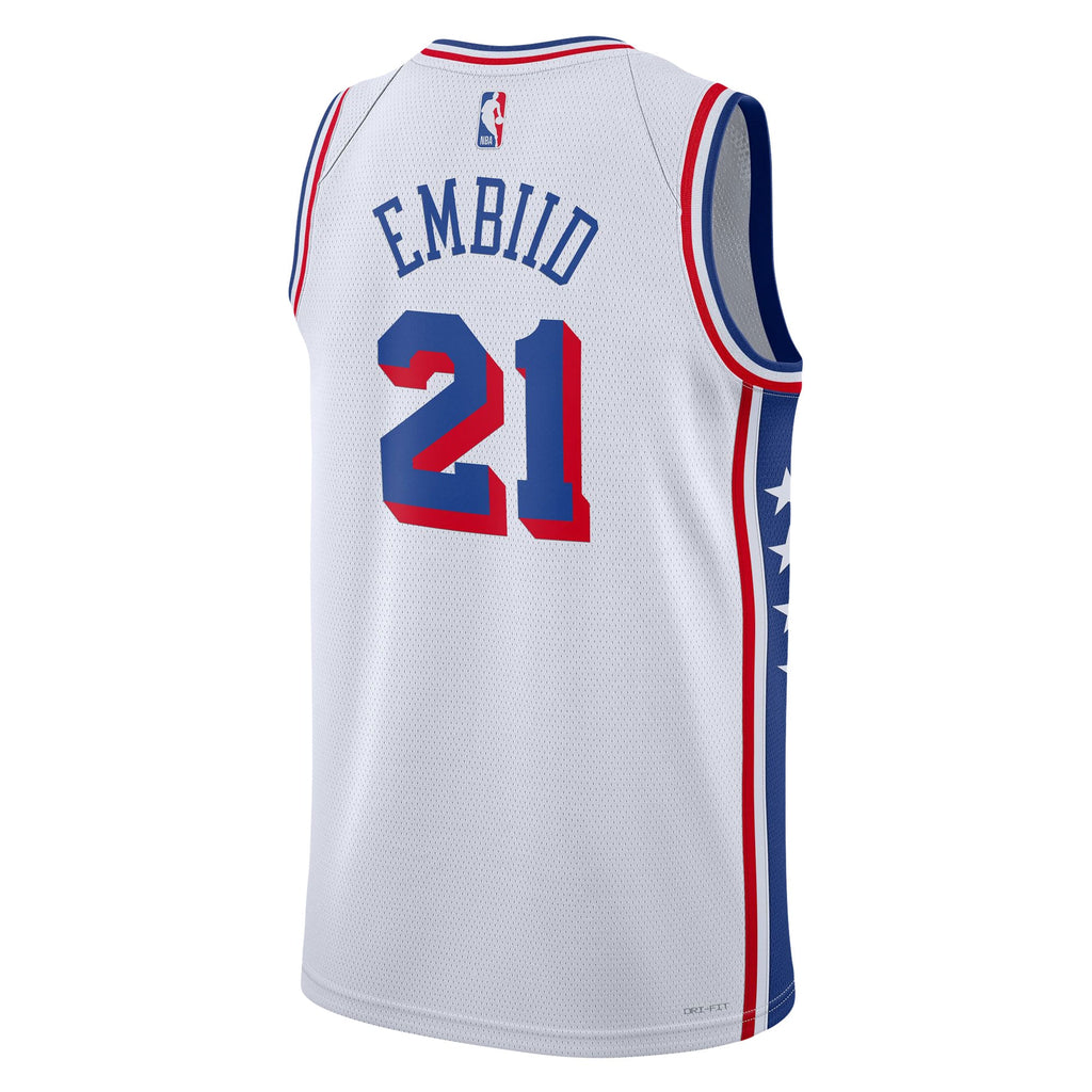 Unisex Philadelphia 76ers Joel Embiid Nike White Swingman Jersey - Association Edition product image 4, provided for visual