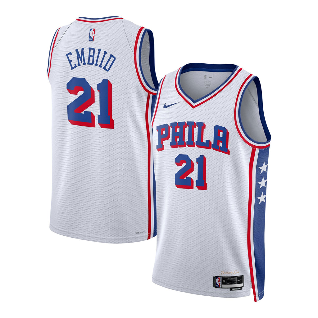 Unisex Philadelphia 76ers Joel Embiid Nike White Swingman Jersey - Association Edition product image 1, provided for visual