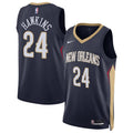 Unisex New Orleans Pelicans Jordan Hawkins Nike Navy Swingman Jersey - Icon Edition product image 1, provided for visual
