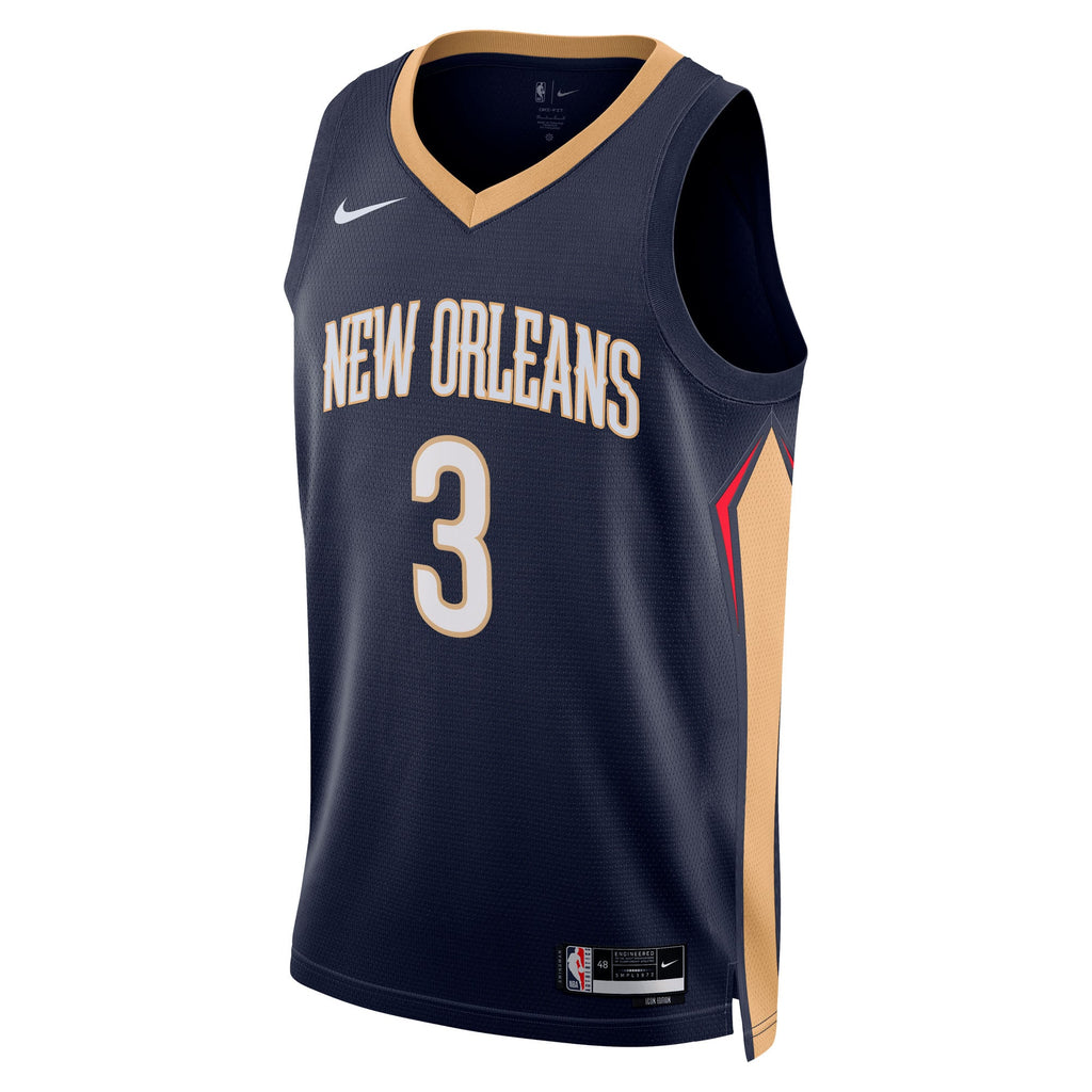 Unisex New Orleans Pelicans Jordan Poole Nike Navy Swingman Jersey - Icon Edition product image 3, provided for visual