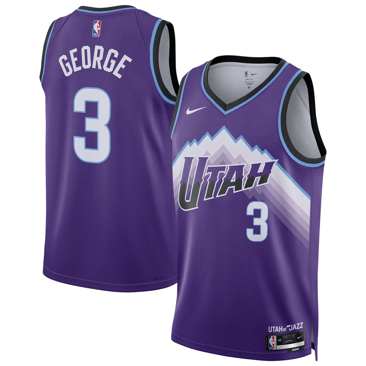 Unisex Utah Jazz Keyonte George Nike Purple Swingman Jersey - Icon Edition product image 2, provided for visual reference